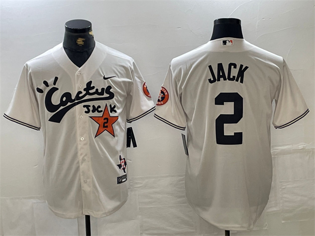 Men's Houston Astros #2 Alex Bregman Cream Cactus Jack Vapor Premier Limited Stitched Baseball Jersey